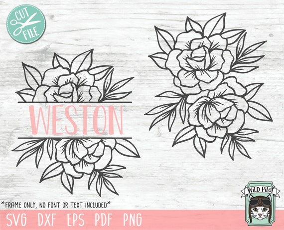 Flower Border SVG Dxf Png Pdf Split Monogram Svg Rose -  Hong Kong