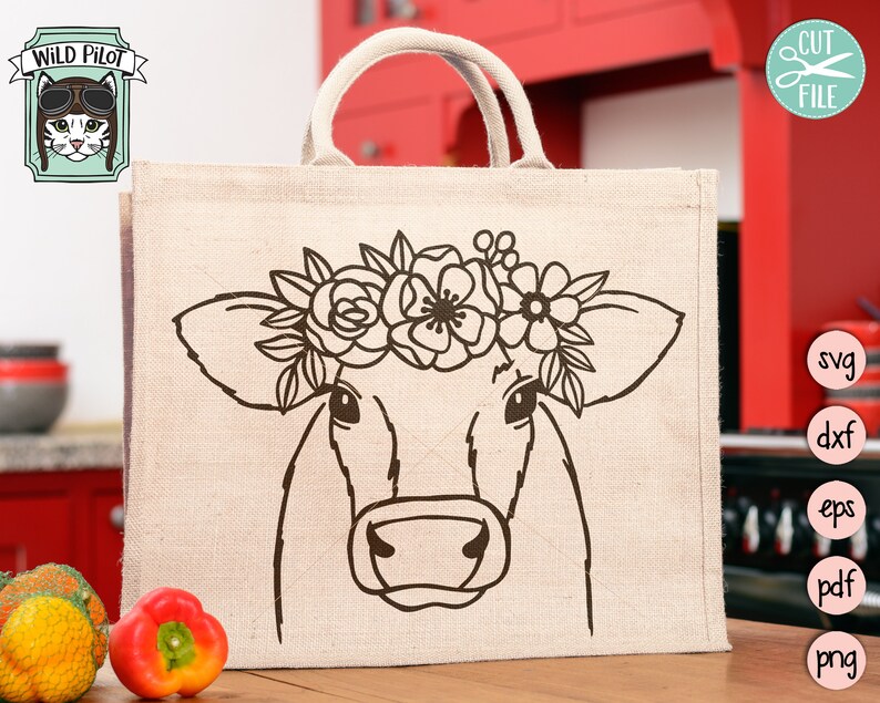 Free Free 262 Cow With Flower Crown Svg Free SVG PNG EPS DXF File