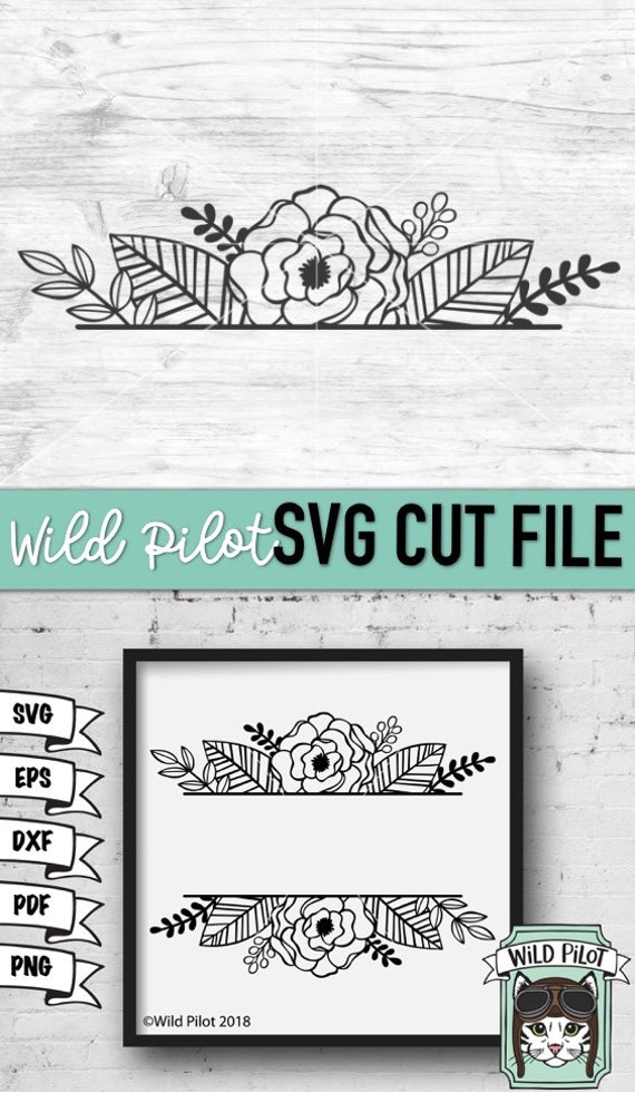 Flower Border SVG Dxf Png Pdf Split Monogram Svg Rose -  UK