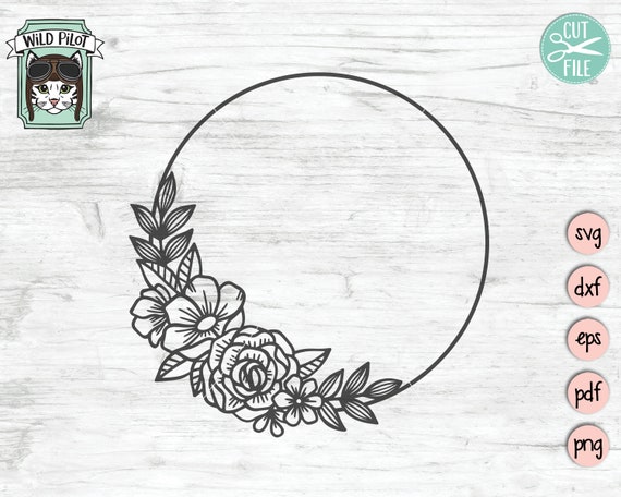 Download Free Flower Frame Svg Wreath Svg File Flower Wreath Svg Circle Etsy SVG Cut Files