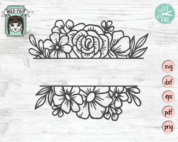 Download Flower Border Svg Flower Svg Flower Monogram Split Etsy