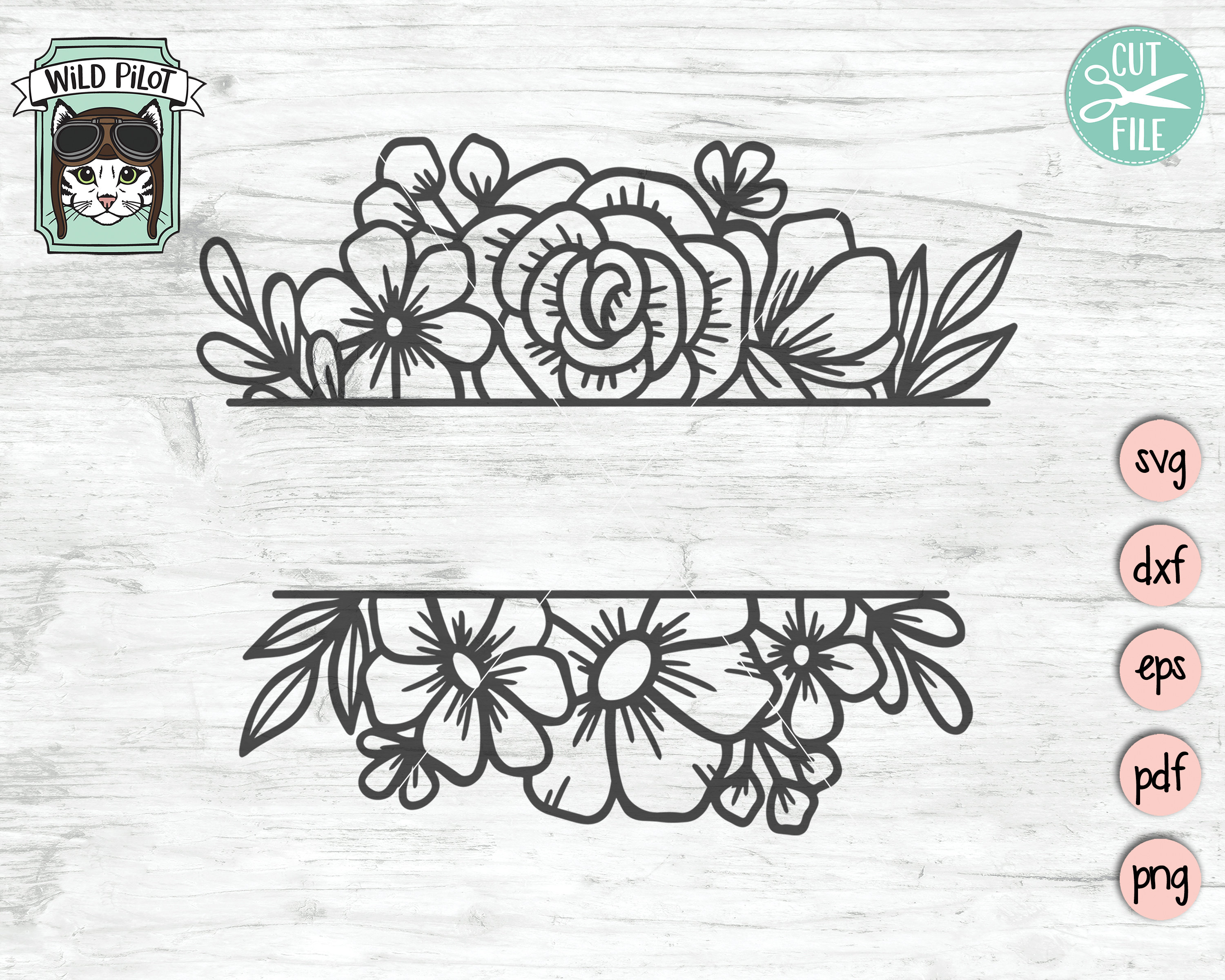 Buy Flower Border SVG Flower Svg Flower Monogram Split Online in India