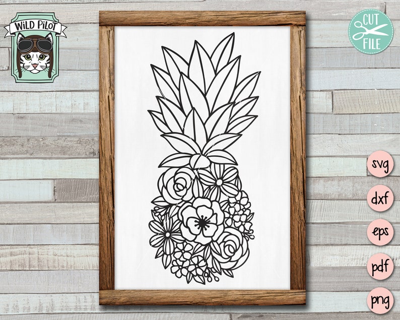 Download Pineapple SVG file Pineapple Flowers SVG file Floral | Etsy