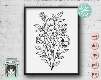 Flower SVG files, Bouquet SVG file, Bouquet of Flowers SVG, Flower cut files, Flower Cipart, Flower Bouquet, Floral Bouquet, Wedding svg