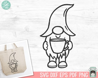 Coffee Gnome SVG File, Gnome Drinking Coffee svg, Gnome Drinking svg file, Gnome png file, Gnome Holding Cup, Gnome Mug svg, Gnome Clip Art