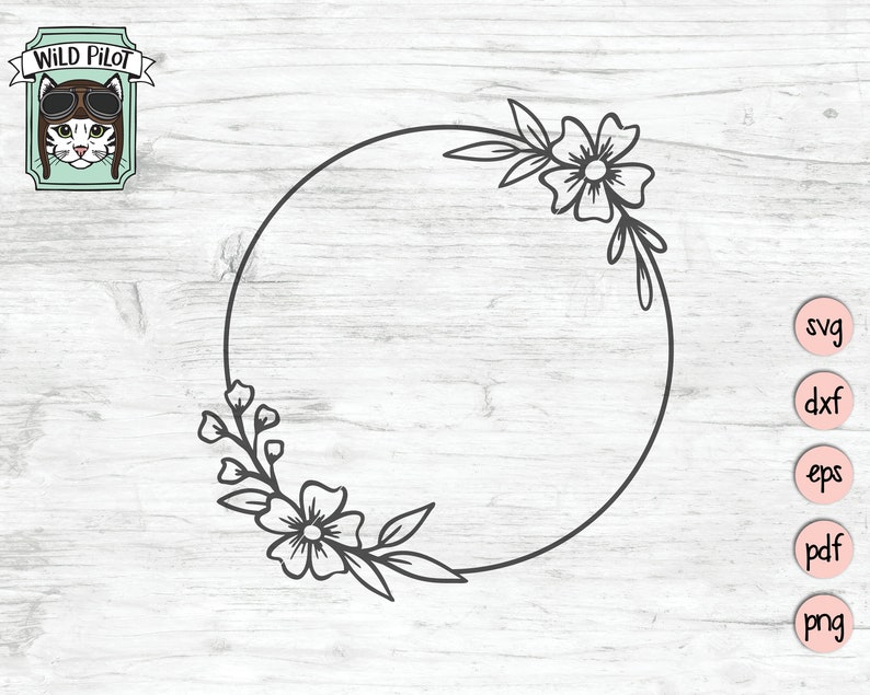 Download Flower Frame SVG file Monogram Frame Flower Border SVG | Etsy
