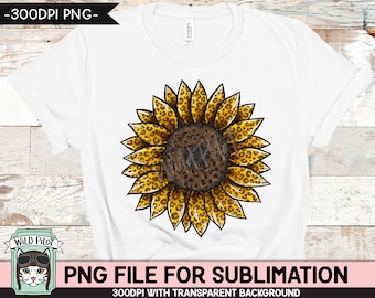 Leopard Sunflower SUBLIMATION design PNG, Leopard Sunflower Sublimation, Sunflower PNG sublimation designs, Leopard Sunflower printable