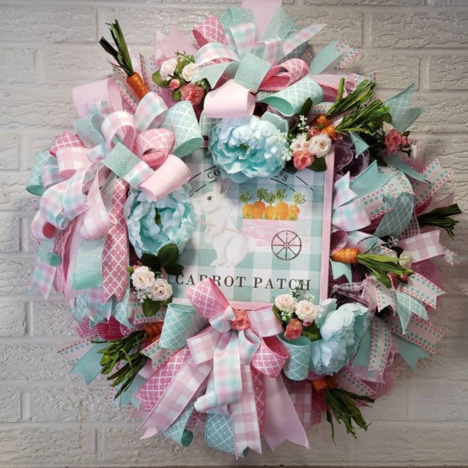 Easter front door wreath Pastel Easter wreath Easter Etsy