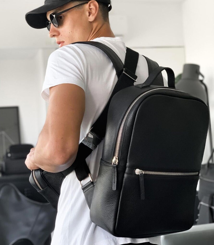 modern leather backpack