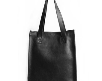 Minimal Look Leather Tote Bag