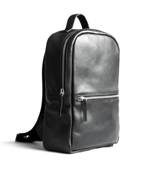 slim leather backpack