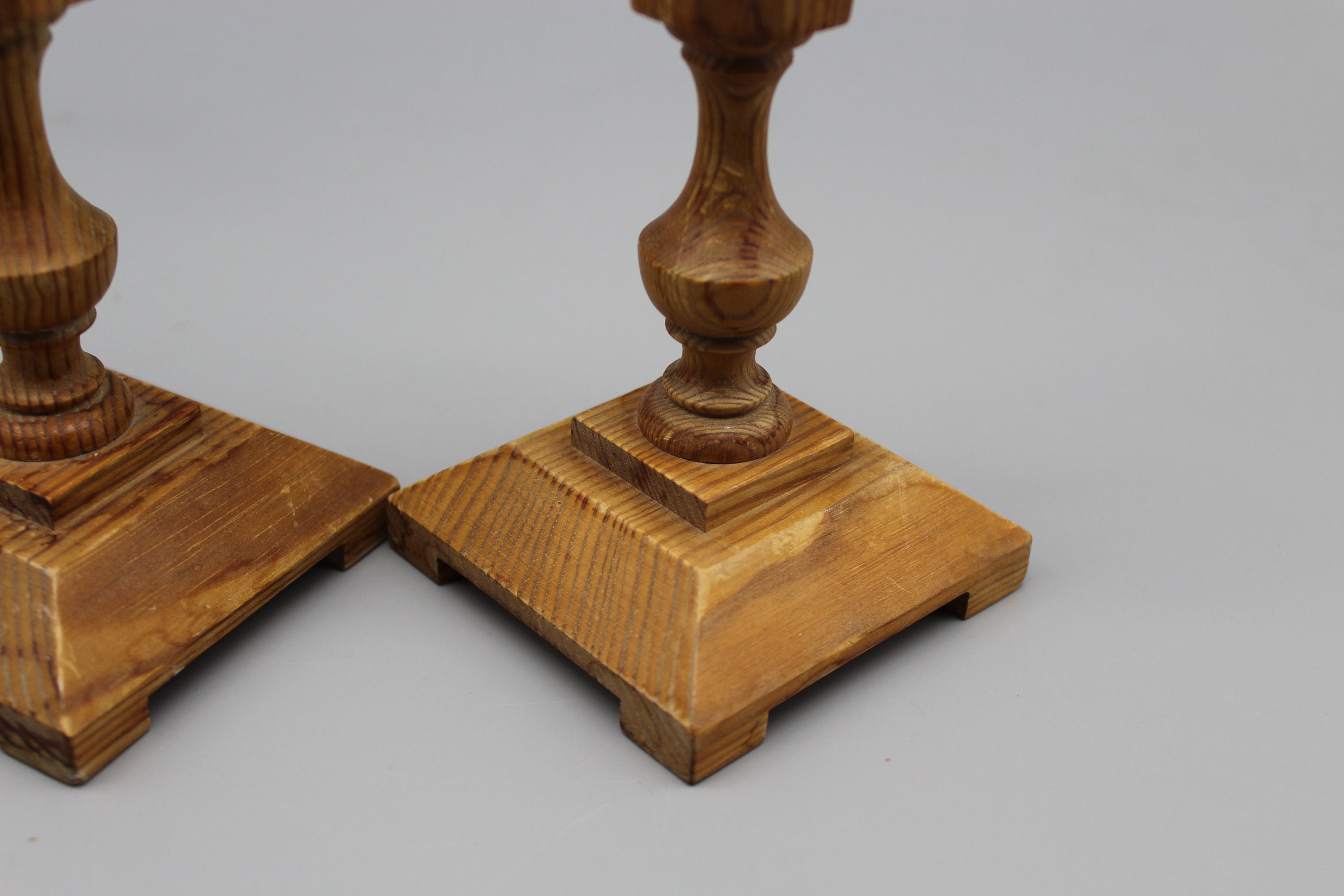 Set of 2 Candlesticks.vintage Candlesticks. Old Wooden Candlesticks. Handmade. Home Decor. Etsy