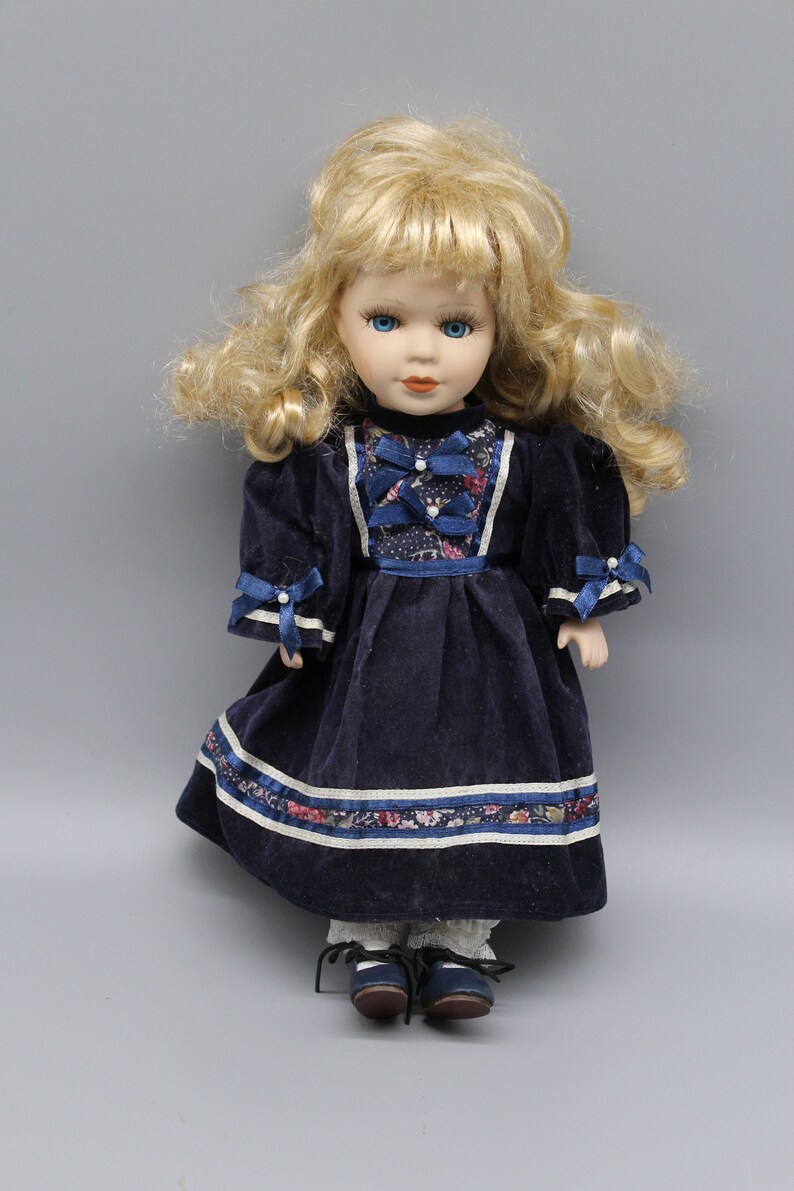 Vintage Porcelain Doll. Dolls. Toy. Craftsmanship. Clothes for Dolls