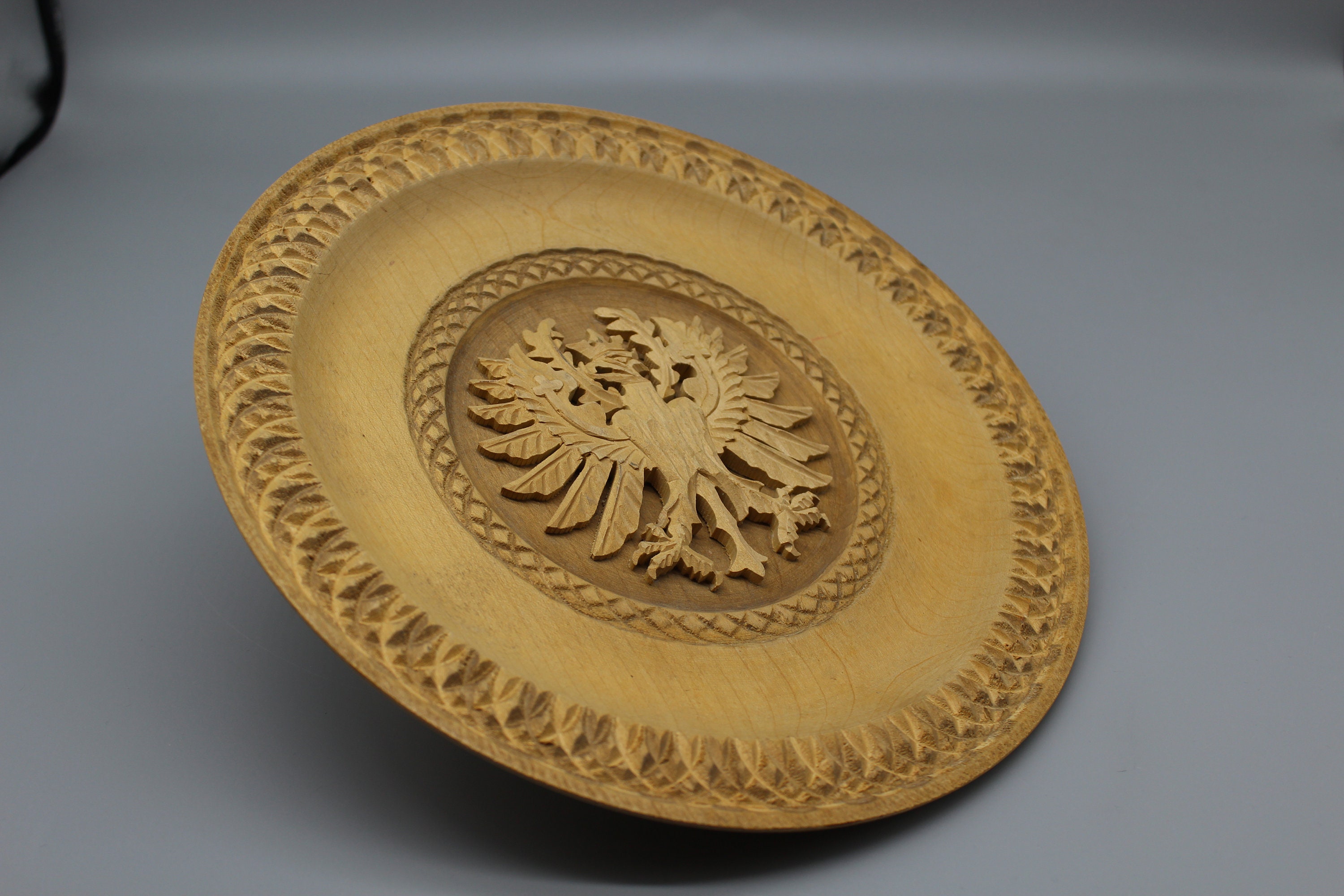 Decorative Wooden Plate. Wood-carved Plate. Wall Decor.fine Wood