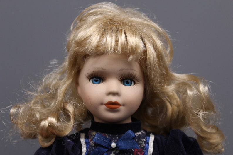 Vintage Porcelain Doll. Dolls. Toy. Craftsmanship. Clothes for Dolls