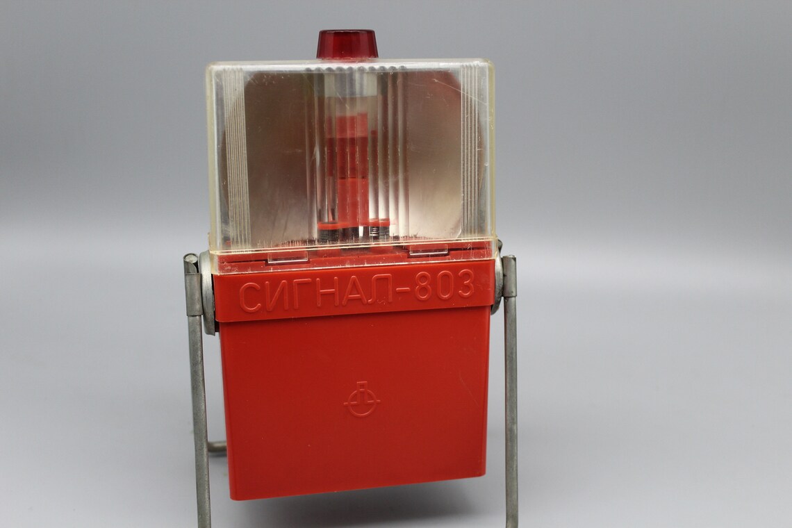 Vintage Signal Lamp. Car Signal Lamp. Red and White Light. Flashing