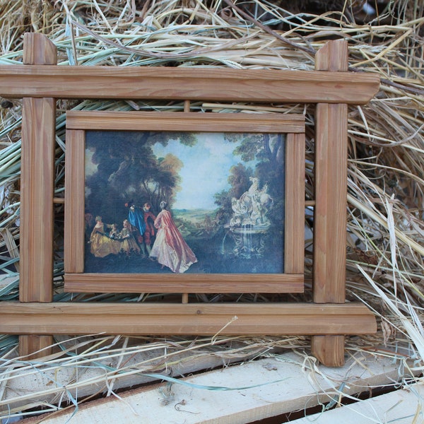 Decorative Picture or Photo Frame. Wooden frame. TANZ AM SPINGBRUNNEN. Wall Decor.