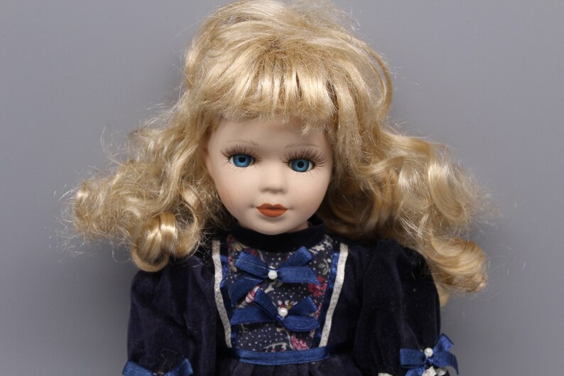 Vintage Porcelain Doll. Dolls. Toy. Craftsmanship. Clothes for Dolls