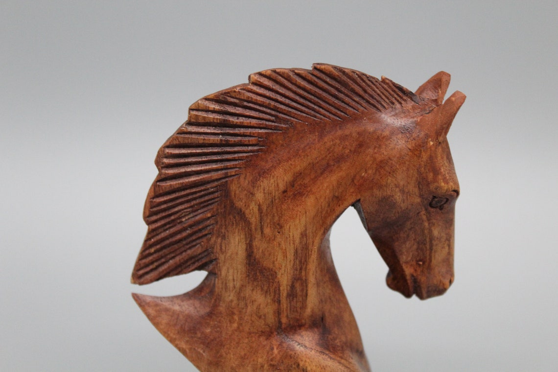 Hand Carved Wood Horse Head. Woodcarved Etsy