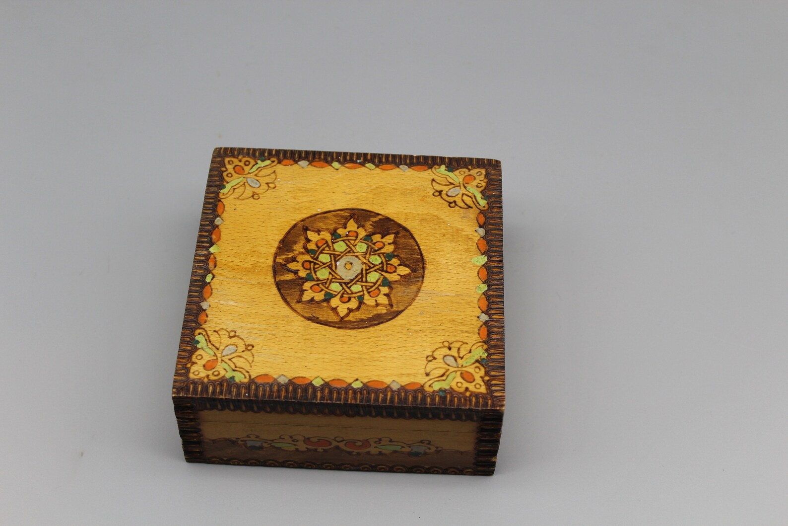 Hand Painted Box Wooden Box Vintage Keepsake Box Wooden Jewelry Box