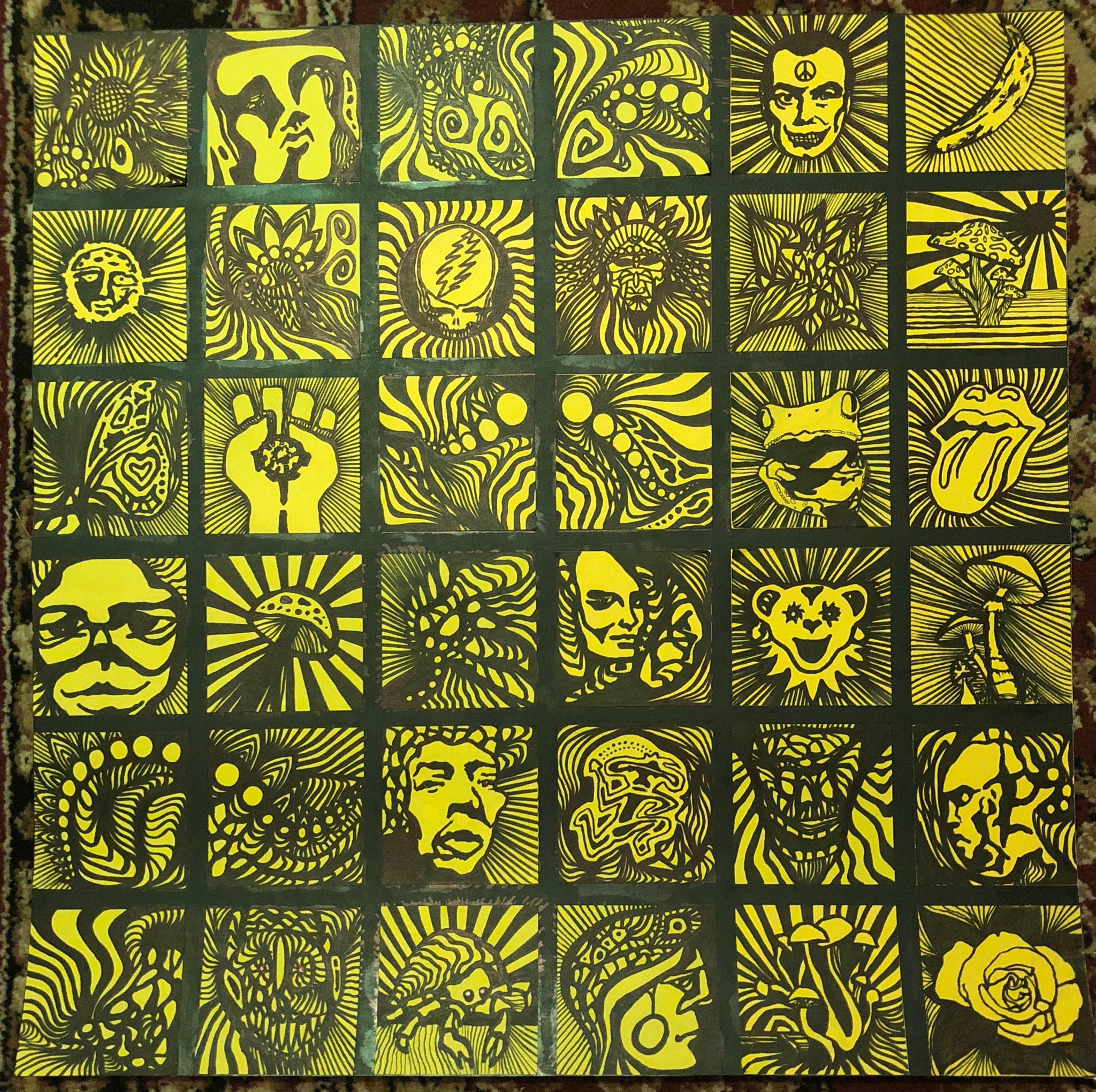 Psychedelic Vintage Blotter Art Print Etsy