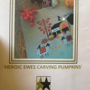 Twin Peak Primitives - Heroic Ewes Carving Pumpkins