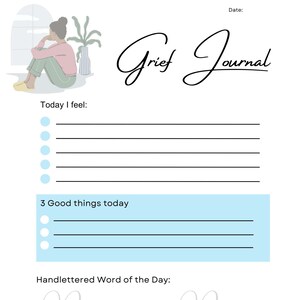 Relief from Grief Handlettering Worksheet