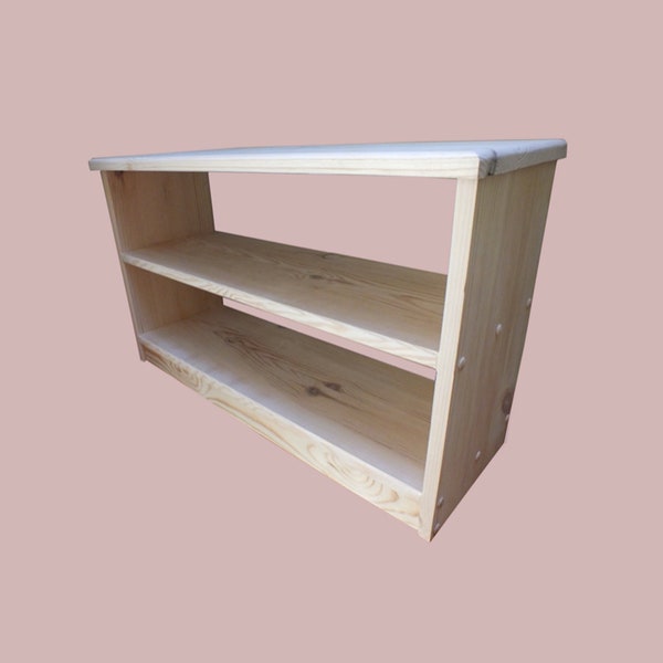 c15 Freestanding Wooden Cabinet | Shoe Storage | Solid Pine Freestanding Open Cupboard | TV Unit With Shelves