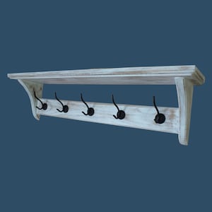 h30 Wall Mounted Coat Rack | Hanger with Top Shelf | Coat Rack | Wooden Rack