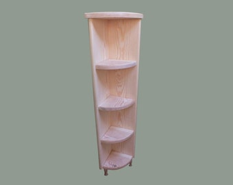 c5 Corner Shelf | Freestanding Corner Cabinet | Corner Bookshelf | Solid Pine Freestanding Corner Cabinet