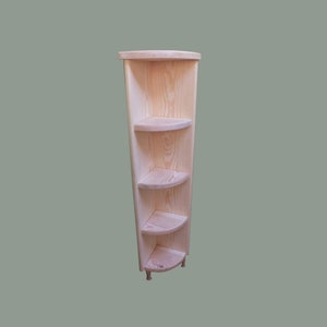 c5 Corner Shelf | Freestanding Corner Cabinet | Corner Bookshelf | Solid Pine Freestanding Corner Cabinet
