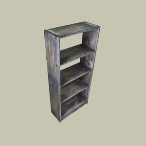 Handmade Solid Pine Freestanding Bookshelf: Rustic Wooden Shelving Unit