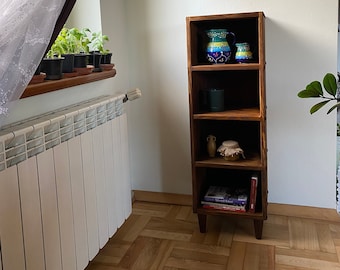 Solid Pine Freestanding Bookshelf: Handmade Timber Bookcase with Carrot Legs