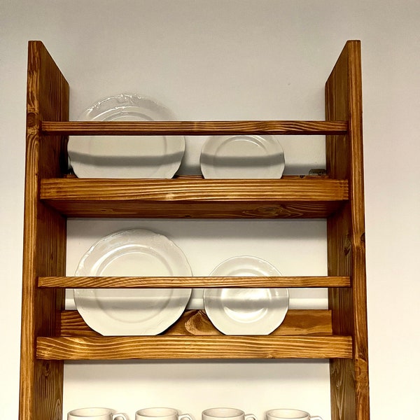 m64  Wall mounted shelving unit | kitchen plates cabinet | Plates display shelving