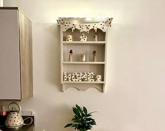 m57 Kitchen traditional shelving cabinet | Wall mounted shelving unit made from solid pine | Cottage shelving unit