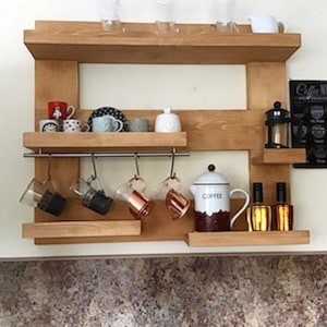 b1 Coffee Bar | Ręcznie robiony Coffee Bar | Montowany na ścianie Coffee Bar | Półki Baristy