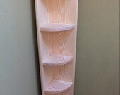Freestanding Corner Cabinet - Corner Bookshelf - Solid Pine Freestanding Corner Cabinet