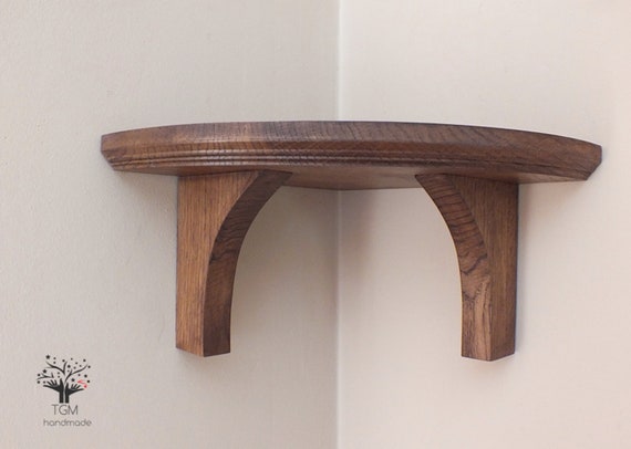 S53 2 7cm Solid Oak Rounded Corner Shelf Decorative - Oak Corner Shelf S53 2 7cm Solid Oak Rounded Corner Shelf Decorative - Oak Corner Shelf