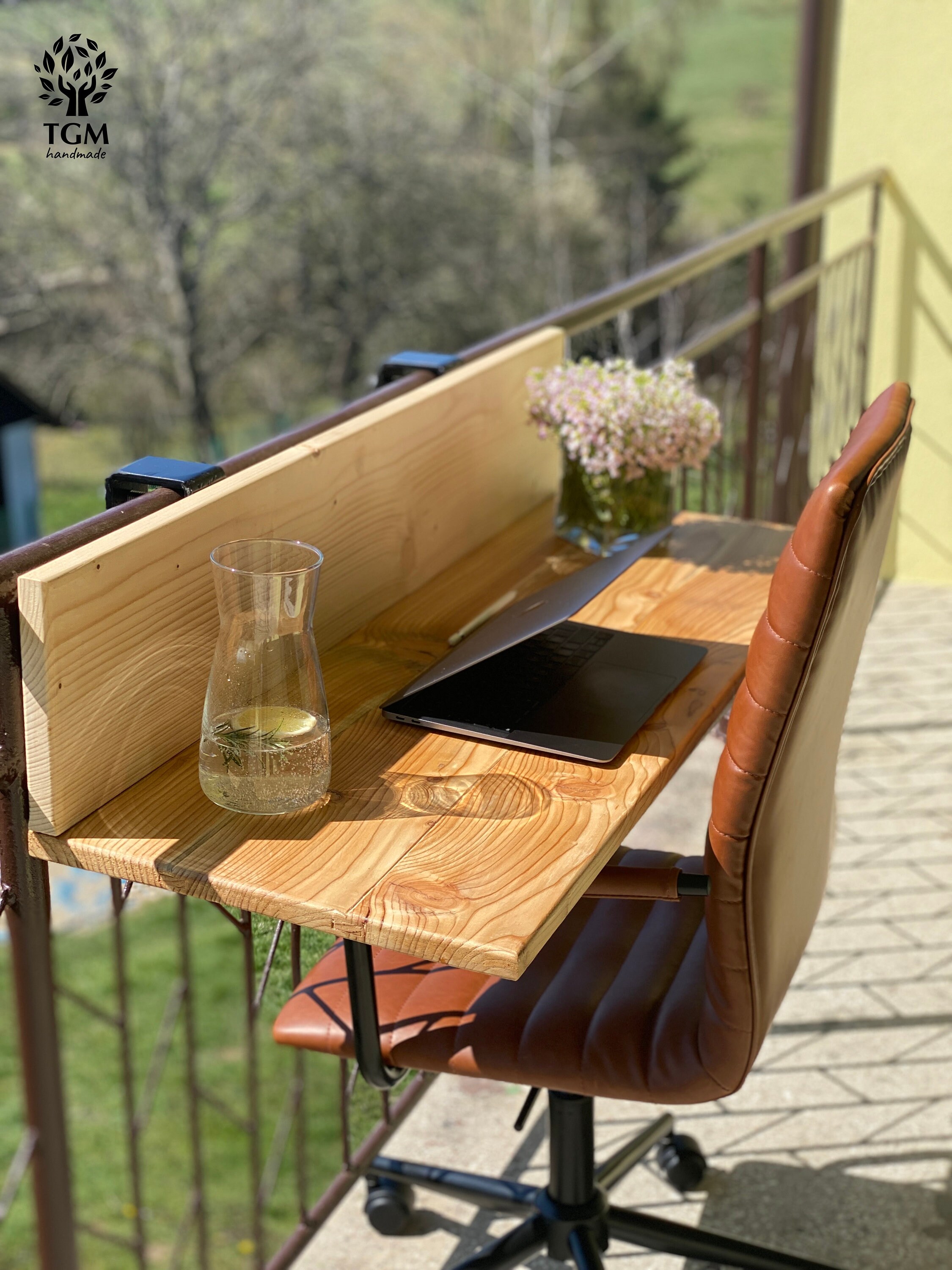 T5 Outdoor Balcony Desk Solid Pine Slim Desk Timber Desk Etsy