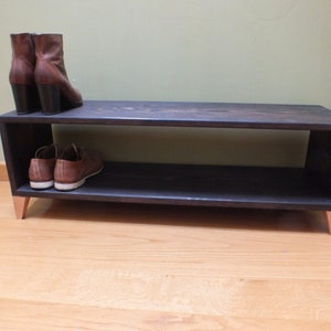 c21 Standschrank | TV-Schrank aus Holz | Schuhe Offener Schrank | Schuhbank | Moderner, offener Schrank