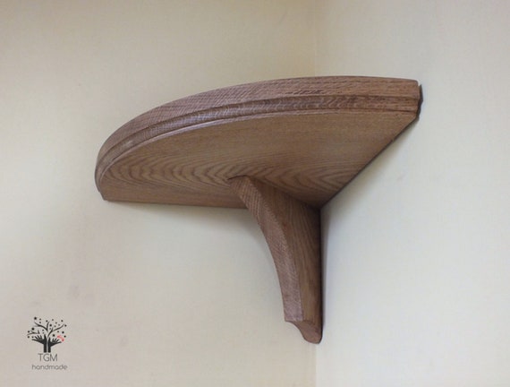 S82 Designer Solid Oak Corner Shelf - Oak Corner Shelf S82 Designer Solid Oak Corner Shelf - Oak Corner Shelf