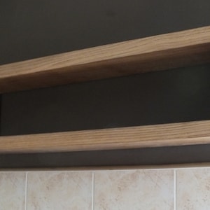 s24 Rectangular solid oak modern shelf | Oak floating shelf