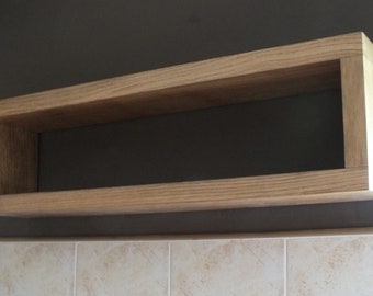 s24 Rectangular solid oak modern shelf | Oak floating shelf