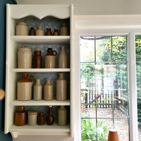 s95 Handmade jars/bottles wall mounted shelving
