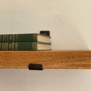 5x16cm Solid Oak Hanging Shelf with Iron Brackets|  Timber Shelf | Handmade Rustic Shelf | Industrial Shelf | m10