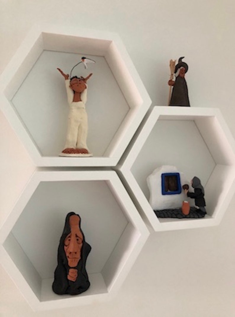 M51 White Shelf White Hexagon Wall Shelf Etsy