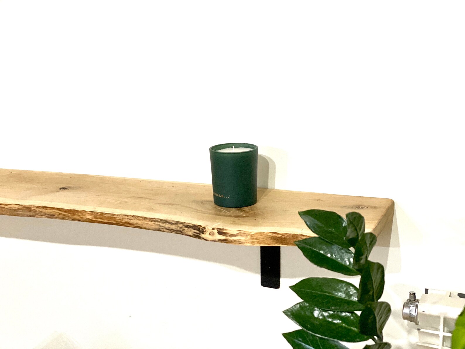 M45 2.8x22cm Live Edge Oak Shelf handmade Black Etsy UK