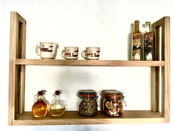 S10 Solid Oak Wall Hanging Shelf Double Shelves Unit Ireland - Wall Shelving Units Ireland S10 Solid Oak Wall Hanging Shelf Double Shelves Unit Ireland - Wall Shelving Units Ireland