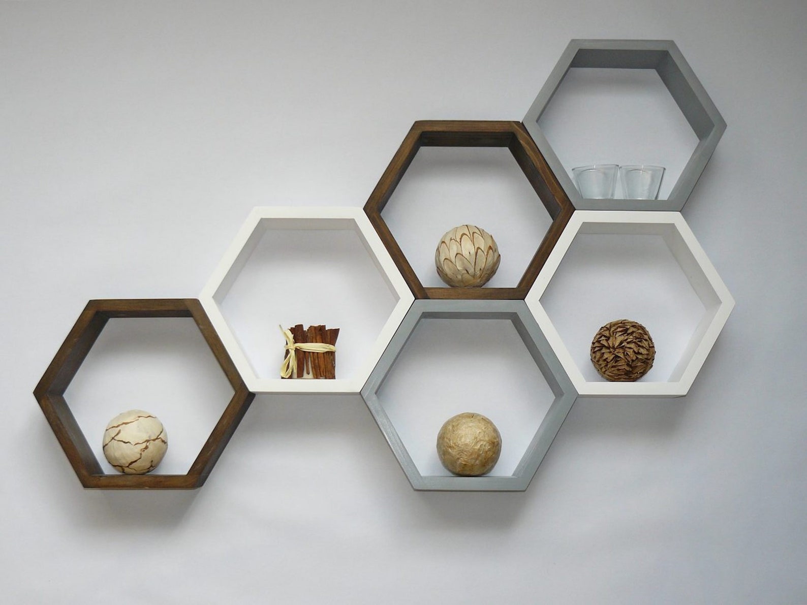 M51 White Shelf White Hexagon Wall Shelf Etsy