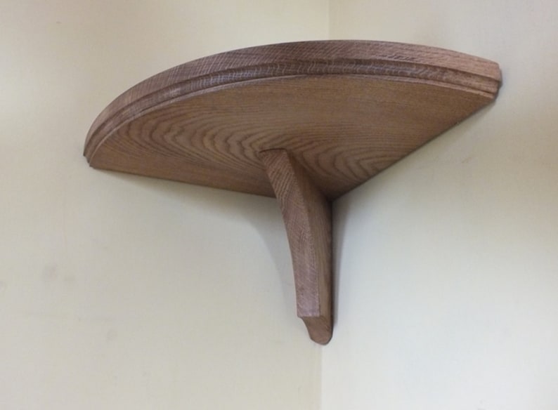 S82 Designer Solid Oak Corner Shelf Corner Shelf Oak Etsy UK